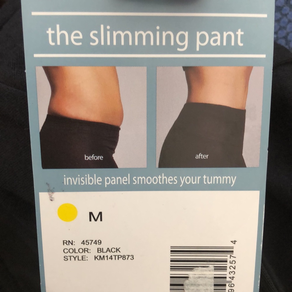 Invisible panel smoothes your tummy the slimming black pants size M